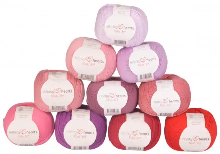 Infinity Hearts Rose 8/4 Garnpakke 22 Rosa og Røde nyanser - 10 stk - Rosa og Røde nyanser