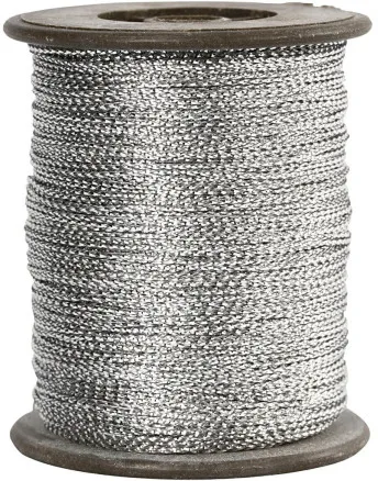 Tråd, sølv, tykkelse 0,5 mm, 100 m/ 1 rl.