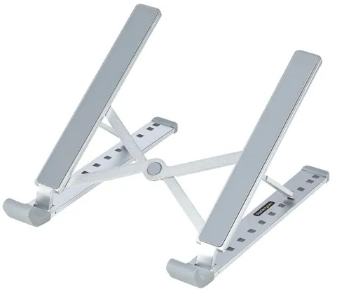 StarTech.com Sammenleggbar bærbar stativ, bærbar, høydejusterbar, ergonomisk bærbar stativ, ventilert aluminiumsramme støtter 22lb (10Kg)