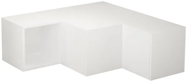 NORDVÄRK Compact TV-bord, med 1 rom og 2 skuffer - hvit melamin (90x92)